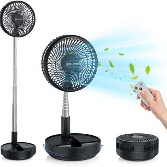 X8 Portable Fan, 7200mAh Battery Powered Rechargeable, Oscillating USB Desk Floo